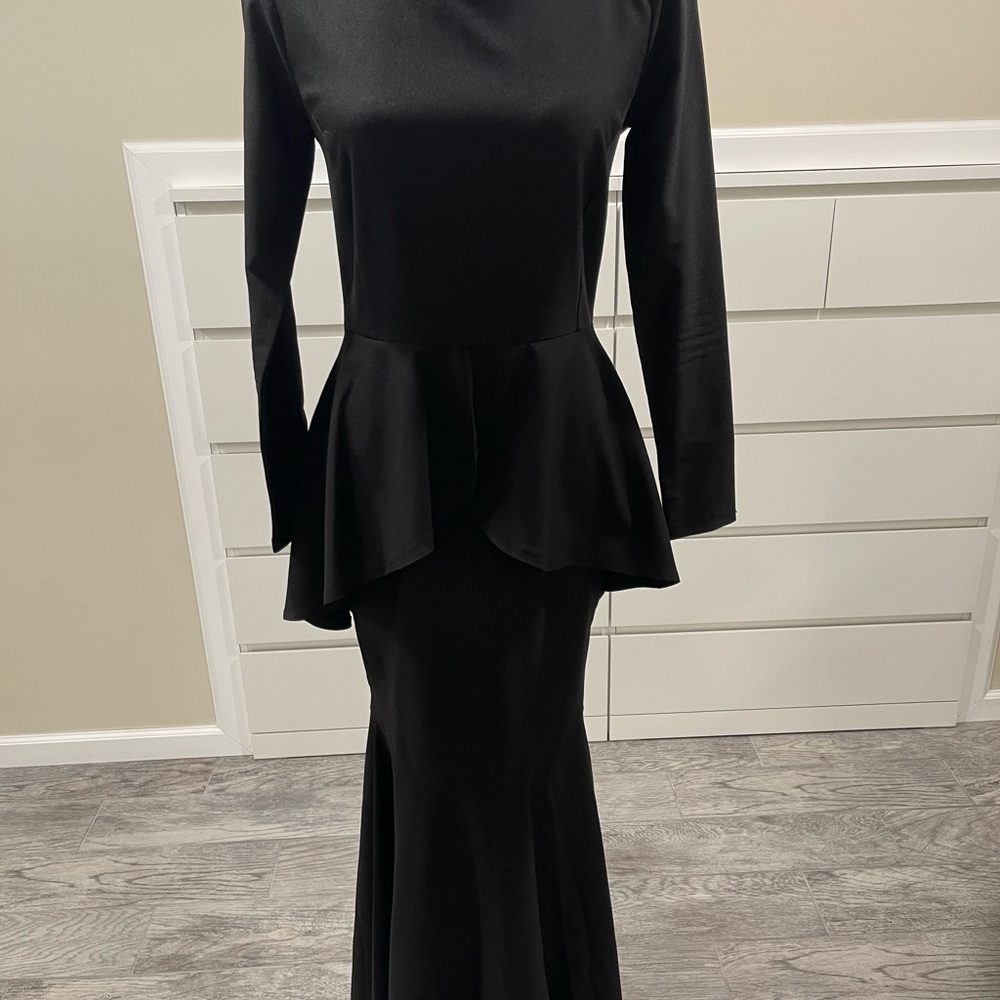 Elegant Black Peplum Dress